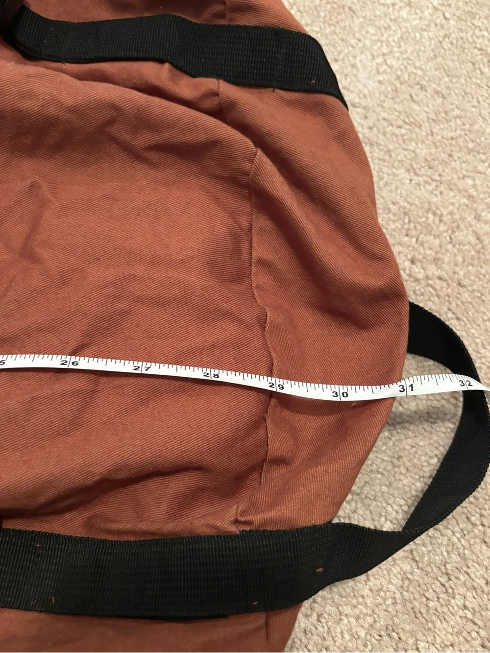 Guide Gear Oversized Duffle Backpack Men’s Rust Canvas Bag Drawstring Adjustable